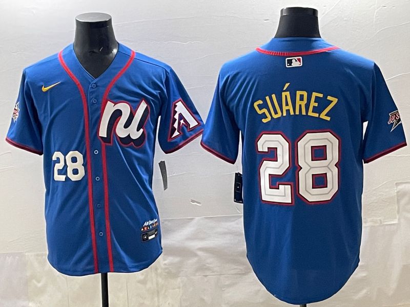 Men 2025 Arizona Diamondback #28 Suarez Blue All star Nike MLB Jersey style 04->arizona diamondback->MLB Jersey